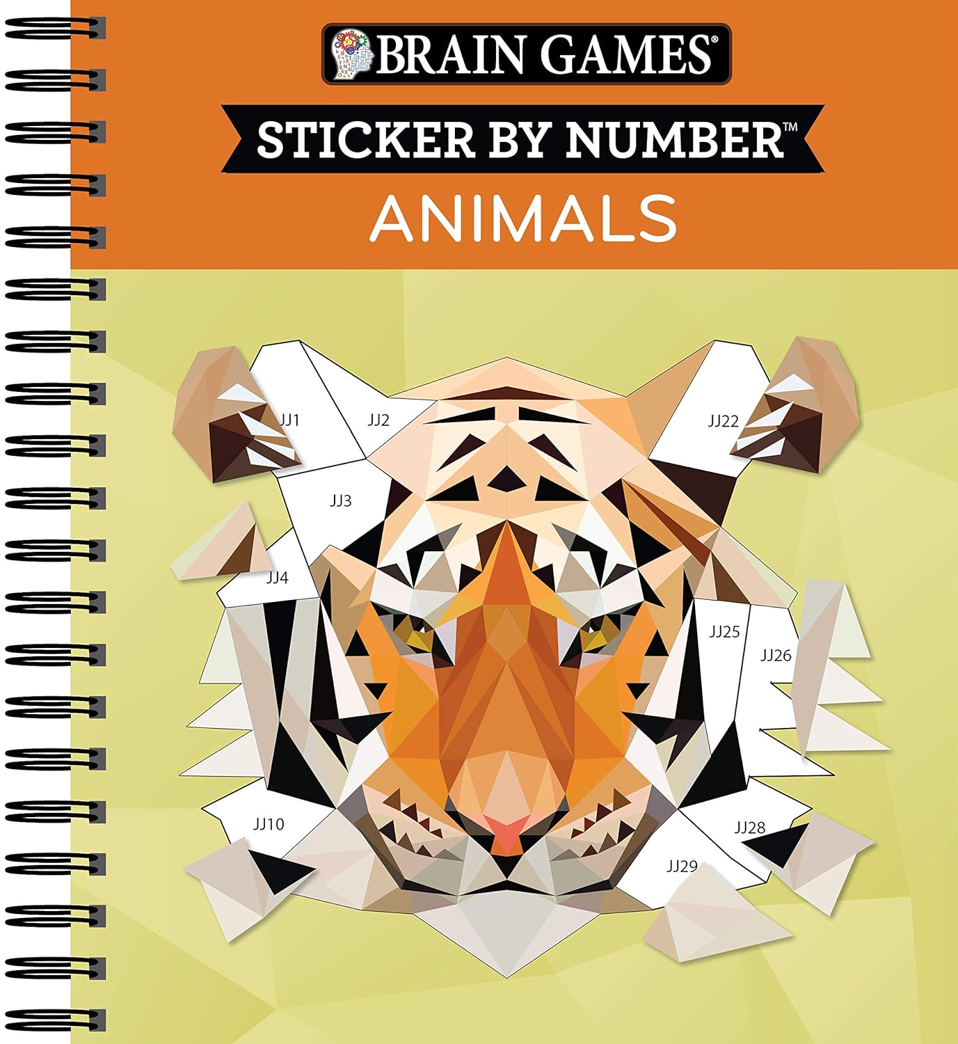 Brain Games – Sticker by Number: Animals – 2 Books in 1 (42 Images to Sticker)